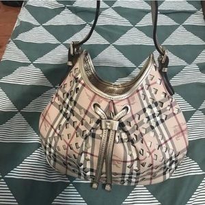 Burberry gold leather Hobo